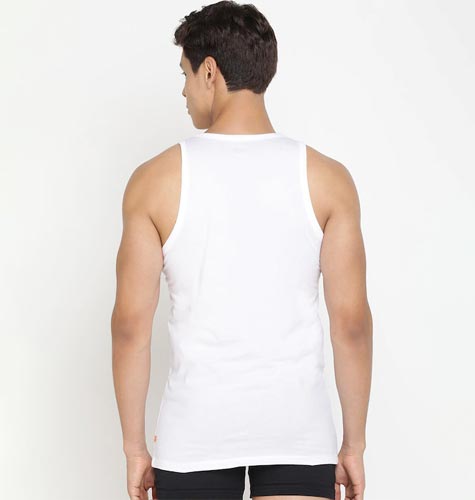 Men Pack Of 2 Solid Cotton Innerwear Vests